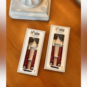 Pottery Barn Kids Disney Mickey Mouse Holiday Utensils S/4 - 2 Packs Read